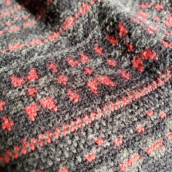 90s Vintage Far West Thick Fair Isle Ski Cabin Snowflake Sweater - Picture 4 of 8